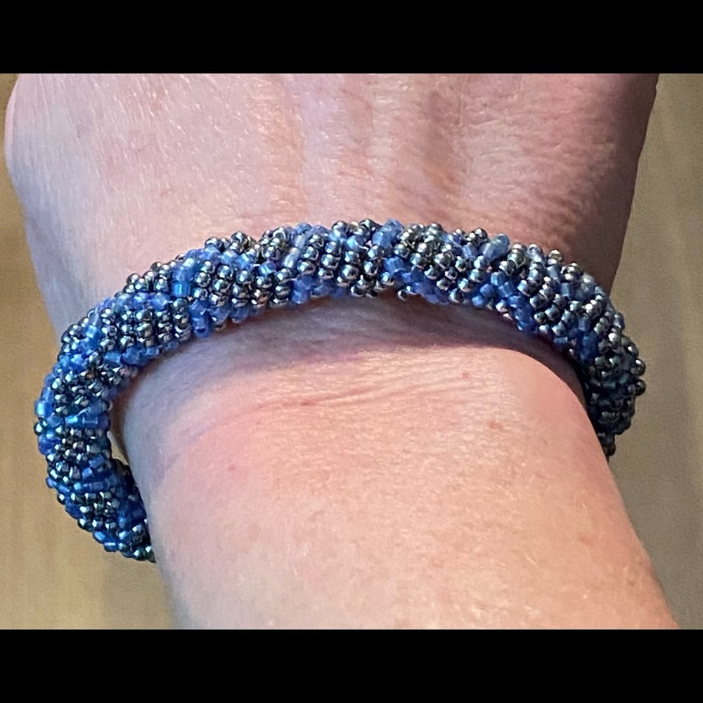 Hand stitched beaded bracelet